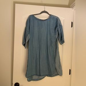 Chambray two tone mini dress